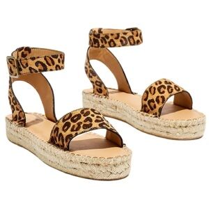 SOLUDOS • Madewell Cadiz Leopard Anthropologie Espadrilles Sandal Includes Box